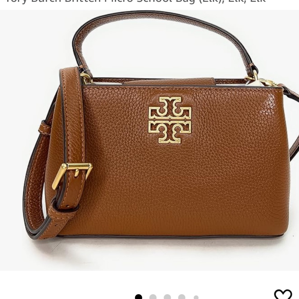 NEW Tory Burch Britten micro satchel in tan pebble leather